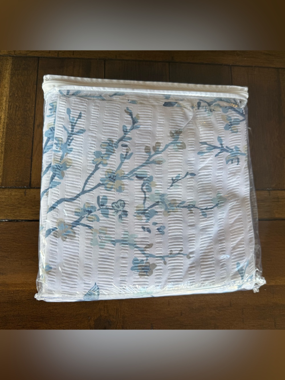 NWT Audrey Blossoms Plisse Bedspread Floral Blue Full Cottagecore